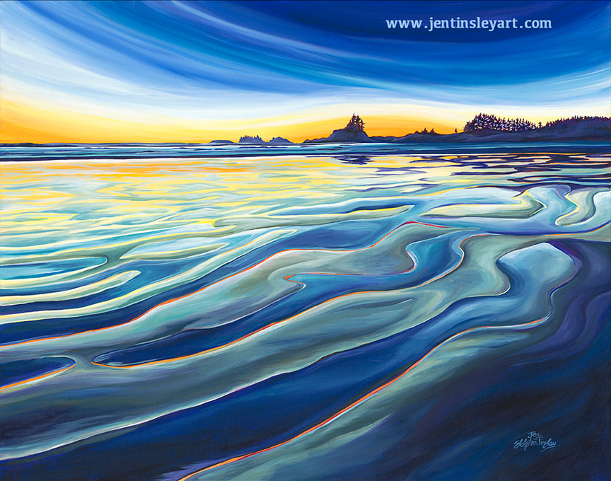 Sunset beach painting